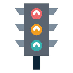 traffic light flat icon style