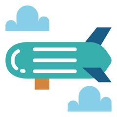 zeppelin flat icon style © smalllike