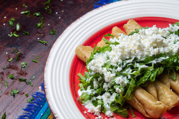 Mexican food flautas
