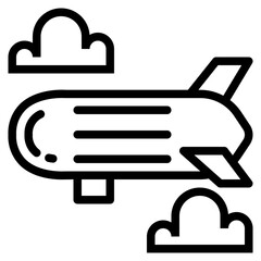 zeppelin line icon style © smalllike