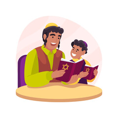 Orthodox Family isolated cartoon vector illustration.