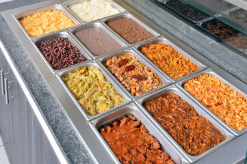 Buffet with a variety of food to take away.