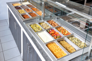 Buffet with a variety of food to take away.