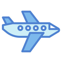 plane two tone icon style