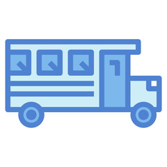 school bus two tone icon style