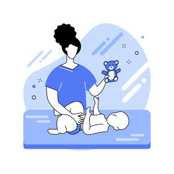 Newborn massage isolated cartoon vector illustrations.