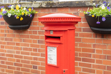 Shrewsbury Shropshire united kingdom 20, October 2022 Traditional  red British post box