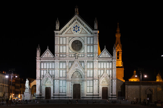 Temple of the Italian Glories in piazza santa di croce in Florence, Italy.