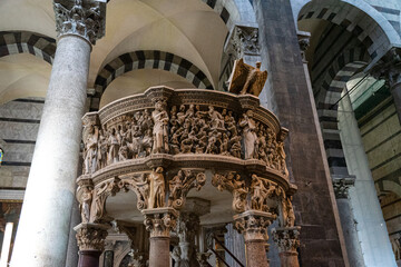 Leaning Tower and Cathedral of Pisa in Italy.