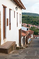 Uphill street at the town of Barichara in Santander, Colombia