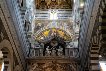 Leaning Tower and Cathedral of Pisa in Italy.