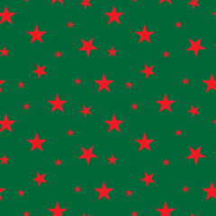 seamless pattern of stars. Green stars on an editable background. Vector. textile, background, packaging, printing,and  website.