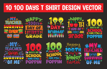 100 day of school t shirt design bundle