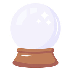 Trendy flat icon of a magic ball