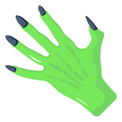 A spooky dead hand flat vector