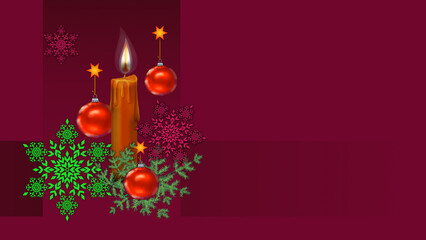 Karta na Boże Narodzenie ze stroikiem