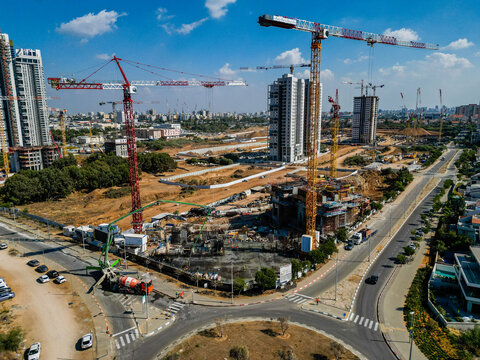 Urban Development- City Of Bat Yam- Israel- From A Birds Eye View- Drone HD Image