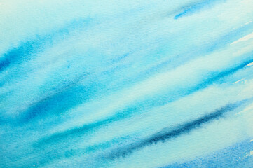 Fototapeta na wymiar Watercolor striped background of marine blue flowers. Marble turquoise background.