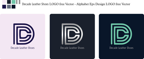 Decade Leather shoe LOGO free Vector - Alphabet Eps Design LOGO free Vector