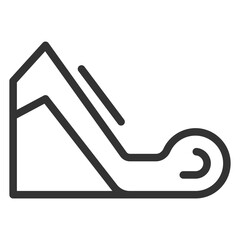 Snow avalanche in the mountains - icon, illustration on white background, outline style