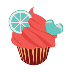 Muffin dessert sweet and food theme Vector illustration.