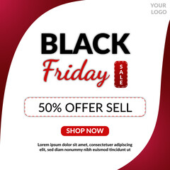 Black Friday Offer Sale social media post banner template 