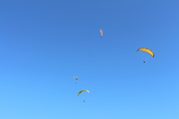 paragliding in the sky