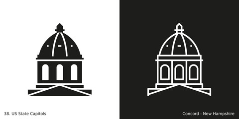 Concord – New Hampshire State Capitol Icon - obrazy, fototapety, plakaty