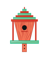 Colorful bird house. Lovely birdhouse.