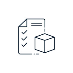 Specification of delivery conditions. Vector icon isolated on white background.