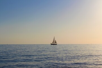 sailboat at sunset