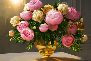 A beautiful bouquet of peonies.