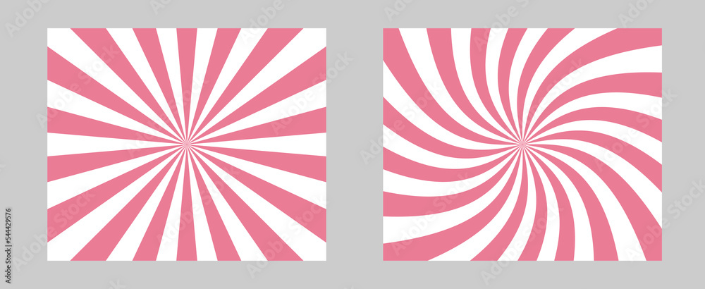 Poster solar explosion sun burst effect. vector sunburst wallpaper. pink rose color burst set of 2 sun rays