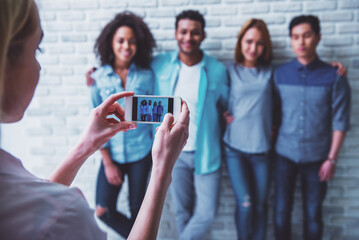 Young people with gadget