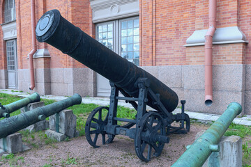 24-pound fortress cannon, 1803 in the open area of the artillery museum in St. Petersburg, Russia