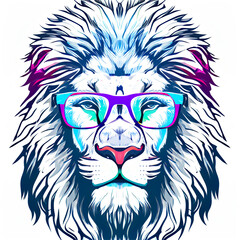 Vertical shot of a colorful abstract design of a lion 3d illustrated