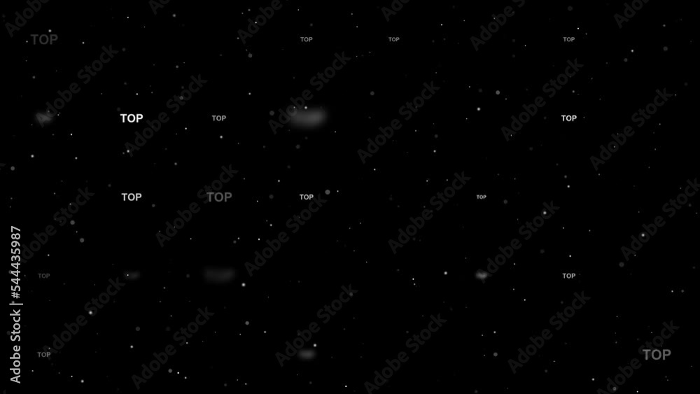 Poster template animation of evenly spaced top symbols of different sizes and opacity. animation of transpa