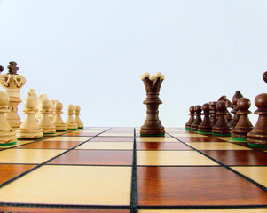 Chess - Strategy and tactics game - Set of pieces and checkerboard (King - Queen - Bishop - Knight - Rook - Pawn)
