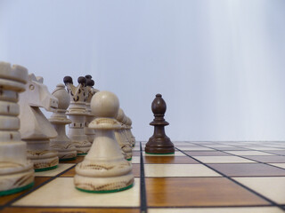 Chess - Strategy and tactics game - Set of pieces and checkerboard (King - Queen - Bishop - Knight - Rook - Pawn)
