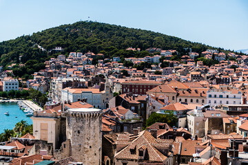 Obraz premium Panoramic top view of the historic city of Split, Croatia.