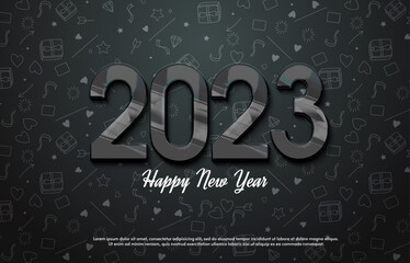 2023 new year, happy new year with number