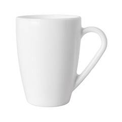 White mug cutout. Large tea cup isolated on a white background. Porcelain tableware for hot...