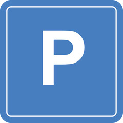 Blue parking sign, vector illustration