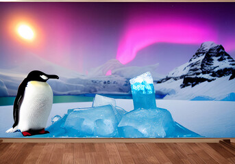 aurora borealis, penguin and ice crystals gifts