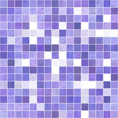Tiny purple geometric mosaic pixel grid seamless pattern. Modern square shape tile trend texture. Color of the year 2022 grid background. High quality jpg raster swatch.