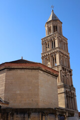 Fototapeta na wymiar Saint Domnius church and bell tower, historical landmark in Split, Croatia.