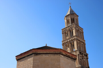 Fototapeta na wymiar Saint Domnius church and bell tower, historical landmark in Split, Croatia.