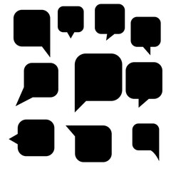 Group of speech bubbles with black color