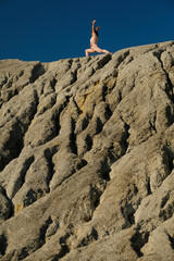 person on the top of the mountain