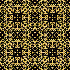 Gold arabic seamless pattern, shimmer gold glitter black decorative background for design
